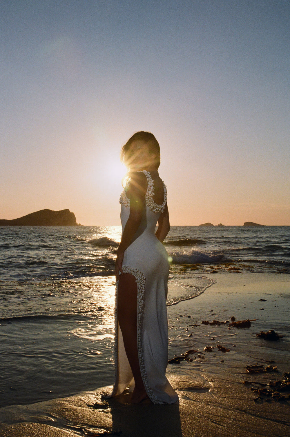 sunset beaded dress Shell Beaded Maxi Dress – Selea