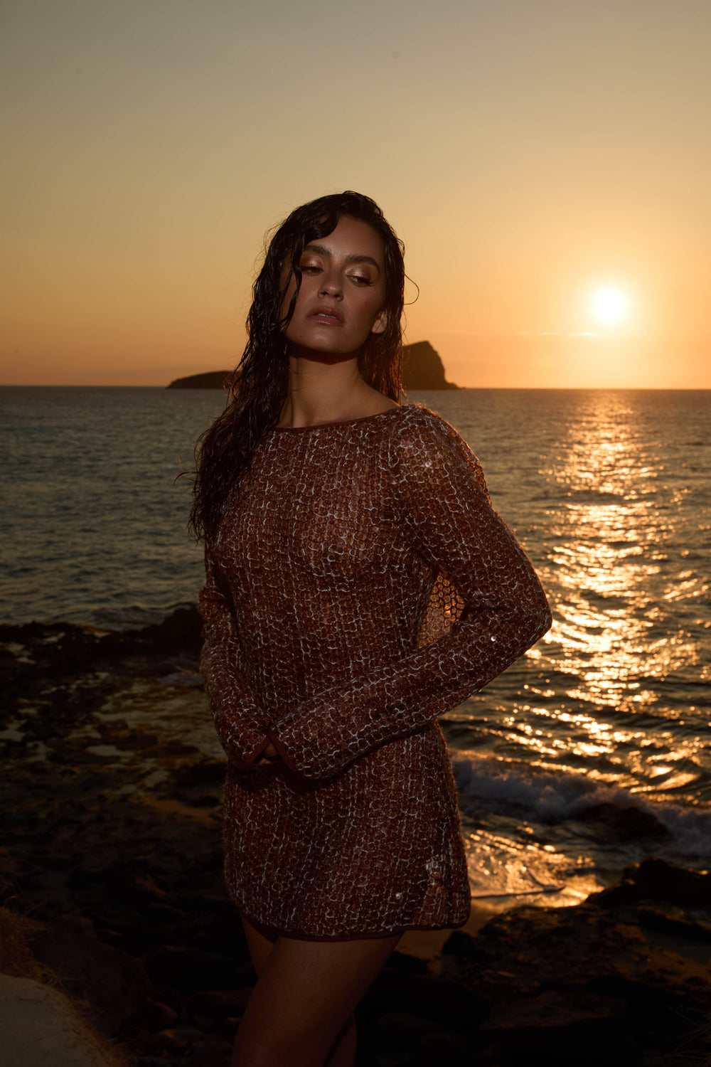 sequin crochet mini dress Milly Sequin Crochet Mini Dress